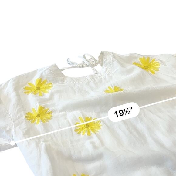 Something Navy White Daisy Linen blend Mini Dress Size Small - Picture 9 of 14